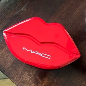 MAC cosmetics red lip tin case